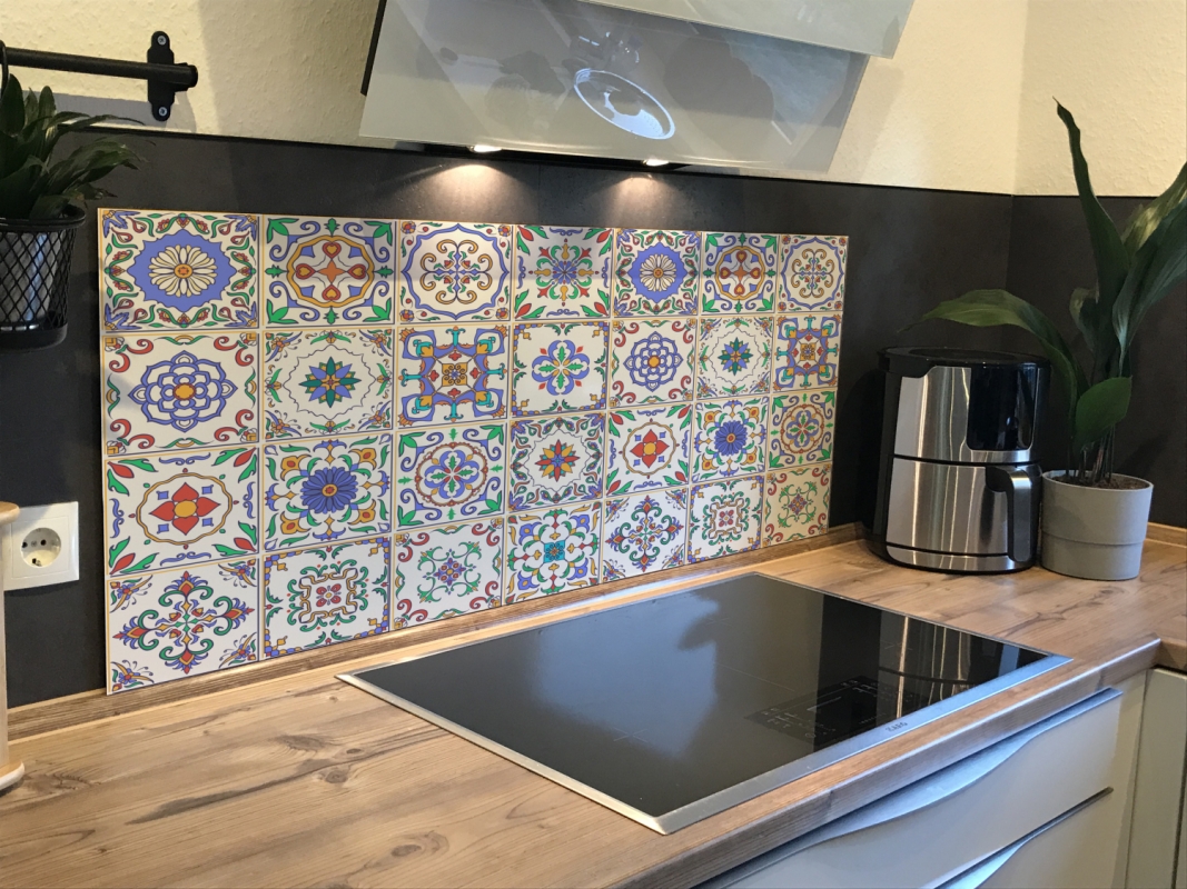 Spritzschutz Küche Acrylglas Bunte Patchwork Kacheln