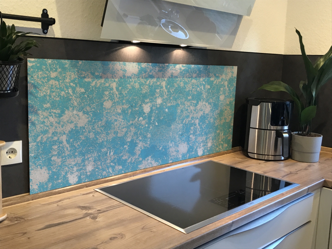 Spritzschutz Küche Betonwand Blau Spritzschutz Küche Betonwand Blau