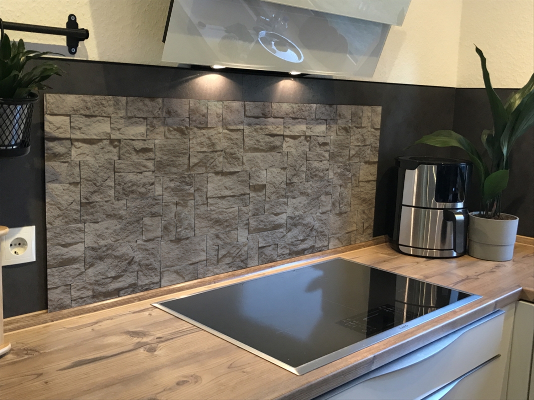 Spritzschutz Küche Aluverbund Blocksteinwand Spritzschutz Küche Aluverbund Blocksteinwand