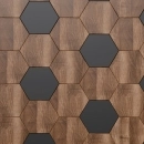 Küchenrückwand Acrylglas Hexagon Massivholz