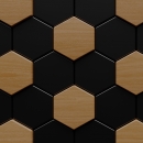 Küchenrückwand Folie Holz Schwarz Hexagon