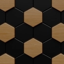 Küchenrückwand Acrylglas Holz Schwarz Hexagon