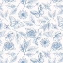 Küchenrückwand Hartschaumplatte Schmetterling Blumen Zeichnung