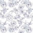 Küchenrückwand Hartschaumplatte Rosen Zeichnung