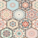 Küchenrückwand Acrylglas Boho Patchwork Fliesen