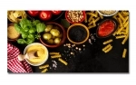 Spritzschutz Küche Hartschaumplatte Nudel Oliven Basilikum